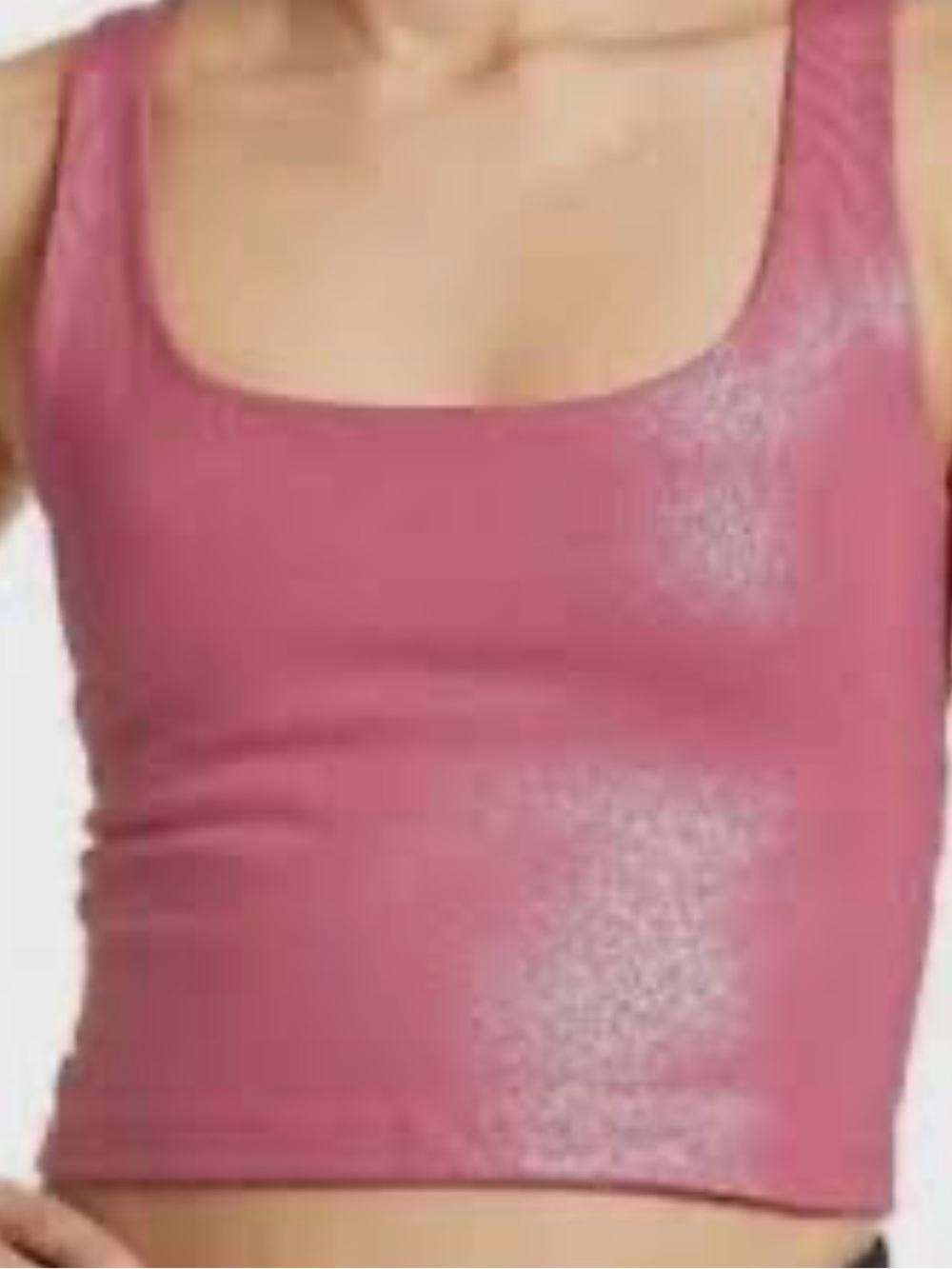 Beyond Yoga Dusty Rose Square Neck Cropped Tank